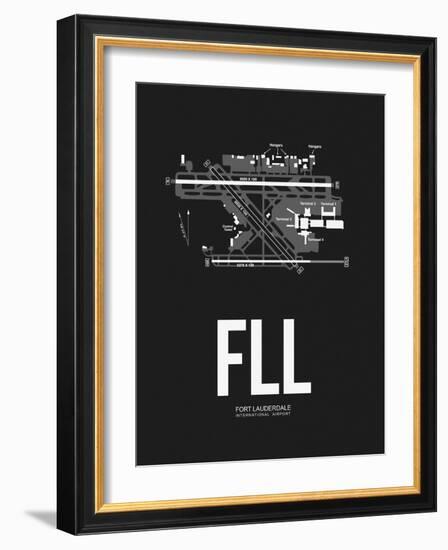 FLL Fort Lauderdale Airport Black-NaxArt-Framed Art Print