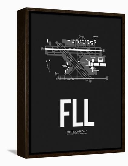 FLL Fort Lauderdale Airport Black-NaxArt-Framed Stretched Canvas