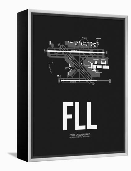 FLL Fort Lauderdale Airport Black-NaxArt-Framed Stretched Canvas