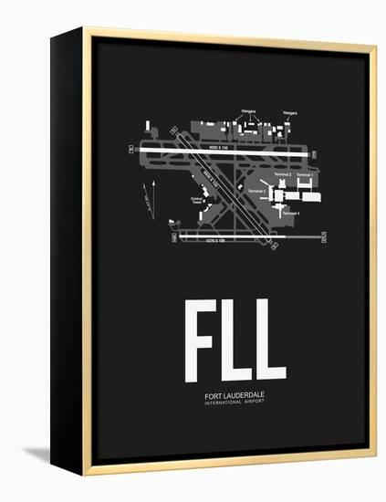 FLL Fort Lauderdale Airport Black-NaxArt-Framed Stretched Canvas