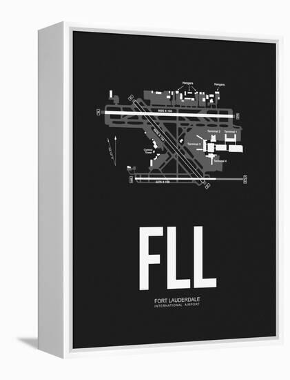 FLL Fort Lauderdale Airport Black-NaxArt-Framed Stretched Canvas