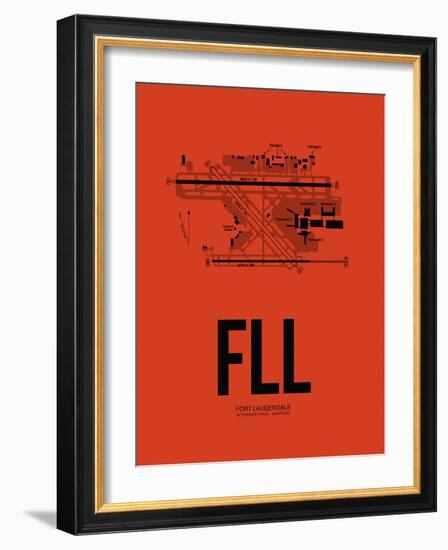 FLL Fort Lauderdale Airport Orange-NaxArt-Framed Art Print