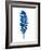 Floating Blue Leaf Branch-Jasmine Woods-Framed Art Print