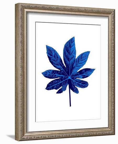 Floating Blue Leaf-Jasmine Woods-Framed Art Print