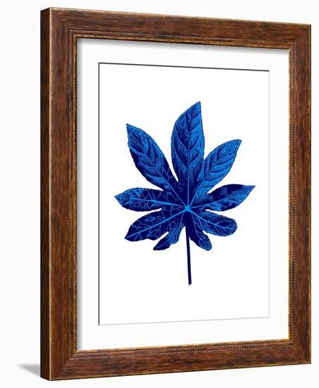 Floating Blue Leaf-Jasmine Woods-Framed Art Print