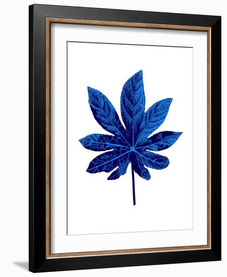 Floating Blue Leaf-Jasmine Woods-Framed Art Print