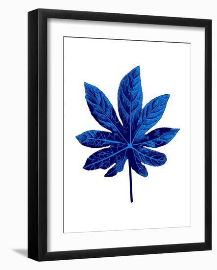 Floating Blue Leaf-Jasmine Woods-Framed Art Print