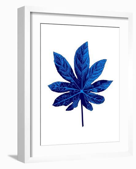 Floating Blue Leaf-Jasmine Woods-Framed Art Print