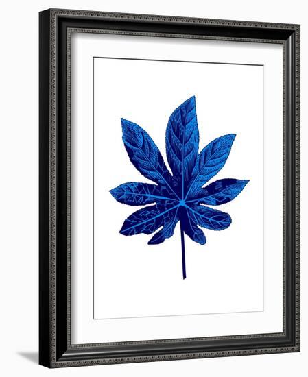 Floating Blue Leaf-Jasmine Woods-Framed Art Print