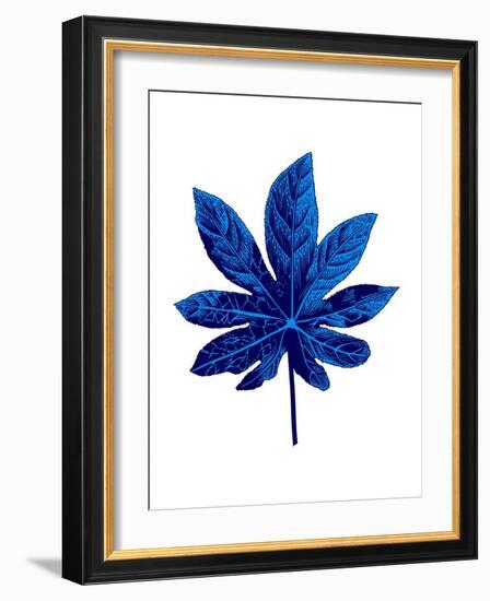 Floating Blue Leaf-Jasmine Woods-Framed Art Print