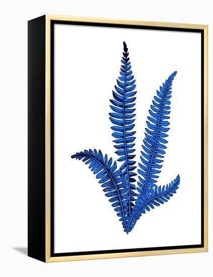 Floating Blue Plant-Jasmine Woods-Framed Stretched Canvas