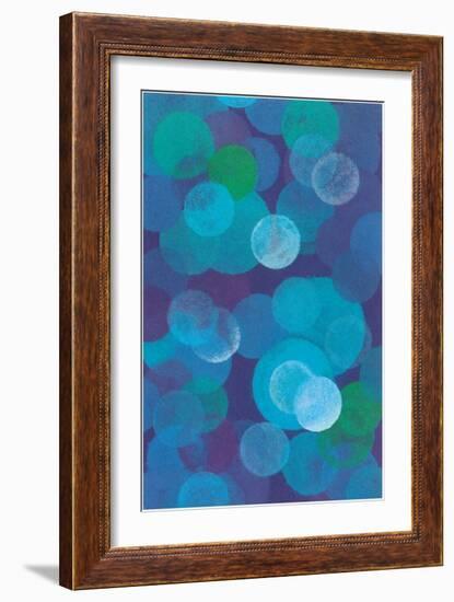 Floating Blue Spheres-null-Framed Art Print