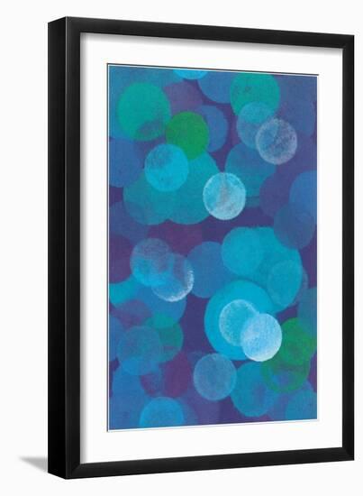 Floating Blue Spheres-null-Framed Art Print