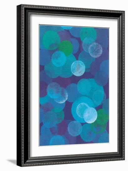 Floating Blue Spheres-null-Framed Art Print