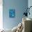 Floating Blue Spheres-null-Premium Giclee Print displayed on a wall