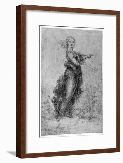 Floating Female Figure, Late 15th or Early 16th Century-Leonardo da Vinci-Framed Giclee Print