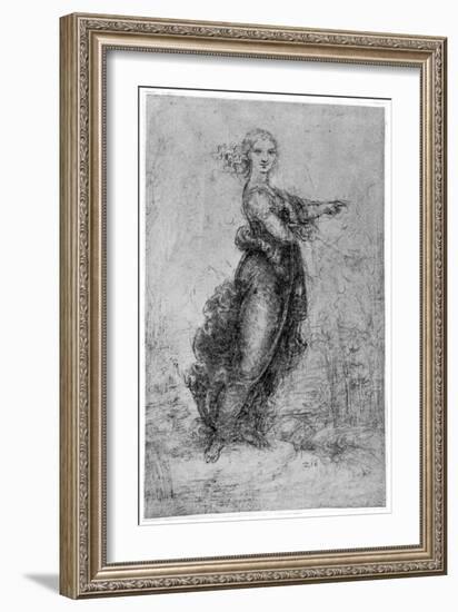 Floating Female Figure, Late 15th or Early 16th Century-Leonardo da Vinci-Framed Giclee Print