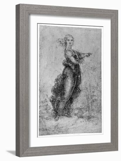 Floating Female Figure, Late 15th or Early 16th Century-Leonardo da Vinci-Framed Giclee Print