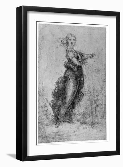 Floating Female Figure, Late 15th or Early 16th Century-Leonardo da Vinci-Framed Giclee Print