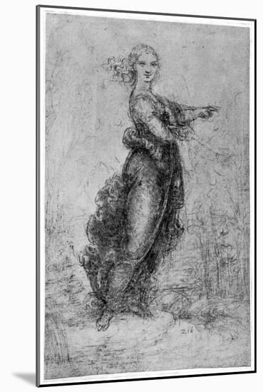 Floating Female Figure, Late 15th or Early 16th Century-Leonardo da Vinci-Mounted Giclee Print