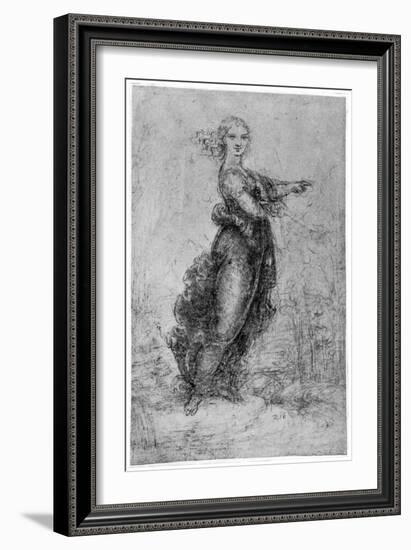 Floating Female Figure, Late 15th or Early 16th Century-Leonardo da Vinci-Framed Giclee Print