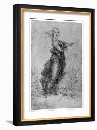 Floating Female Figure, Late 15th or Early 16th Century-Leonardo da Vinci-Framed Giclee Print