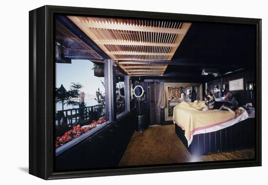 Floating-Home Owner Warren Owen Fonslor in His Bedroom, Sausalito, CA, 1971-Michael Rougier-Framed Premier Image Canvas