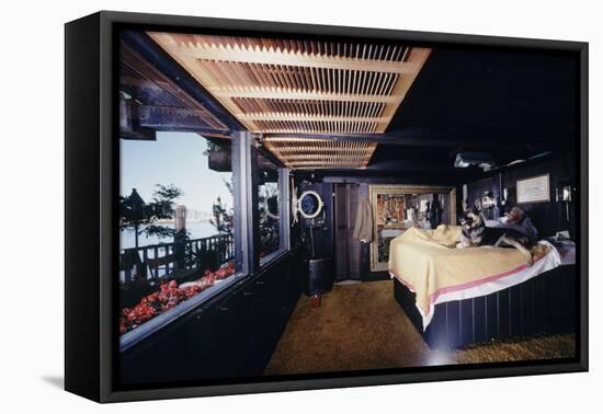 Floating-Home Owner Warren Owen Fonslor in His Bedroom, Sausalito, CA, 1971-Michael Rougier-Framed Premier Image Canvas