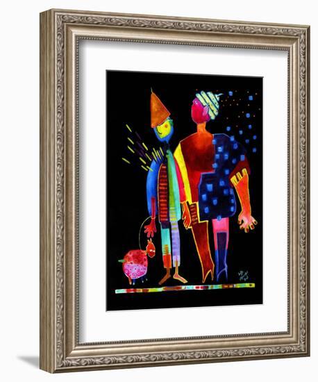 Floating Husband, Dog and Wife-Susse Volander-Framed Art Print