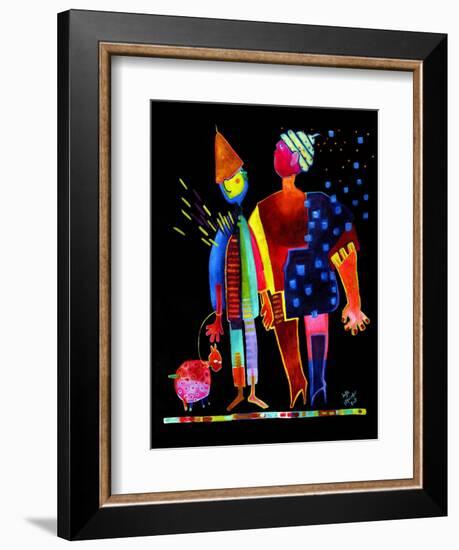 Floating Husband, Dog and Wife-Susse Volander-Framed Art Print