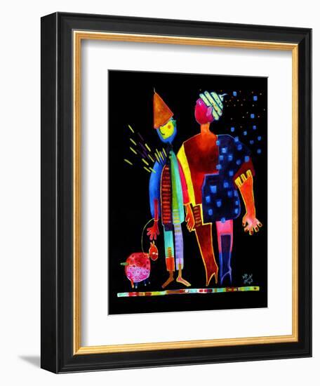 Floating Husband, Dog and Wife-Susse Volander-Framed Art Print