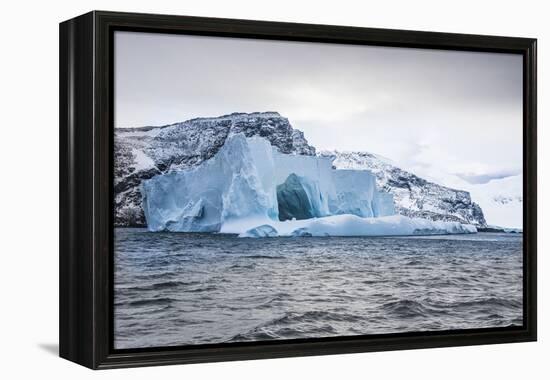 Floating iceberg, Elephant Island, South Shetland Islands, Antarctica, Polar Regions-Michael Runkel-Framed Premier Image Canvas