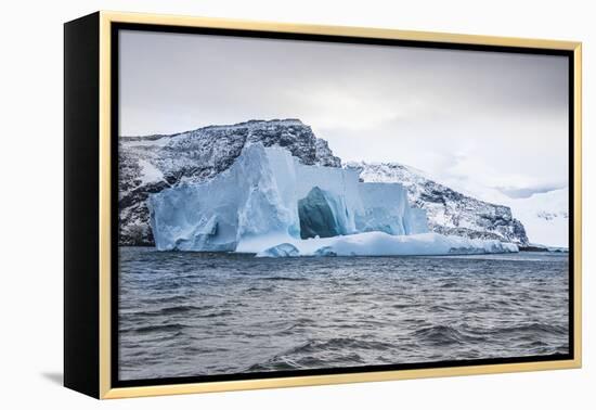 Floating iceberg, Elephant Island, South Shetland Islands, Antarctica, Polar Regions-Michael Runkel-Framed Premier Image Canvas