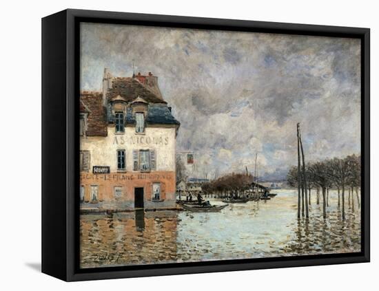 Floating in Port-Marly-Alfred Sisley-Framed Stretched Canvas