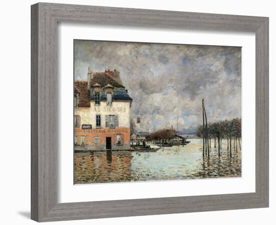 Floating in Port-Marly-Alfred Sisley-Framed Art Print