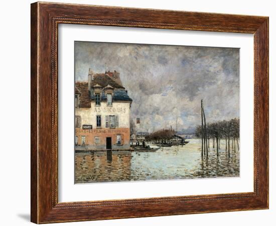 Floating in Port-Marly-Alfred Sisley-Framed Art Print