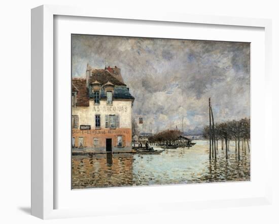 Floating in Port-Marly-Alfred Sisley-Framed Art Print