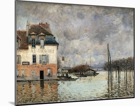 Floating in Port-Marly-Alfred Sisley-Mounted Art Print