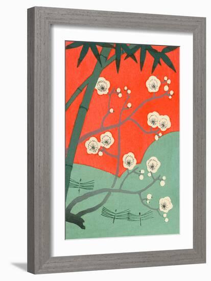 Floating Japanese Cherry Blossoms-null-Framed Premium Giclee Print
