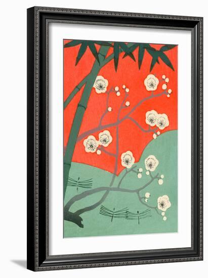 Floating Japanese Cherry Blossoms-null-Framed Premium Giclee Print