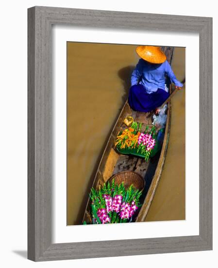 Floating Market, Damnern Saduak, Bangkok, Thailand-Bill Bachmann-Framed Photographic Print