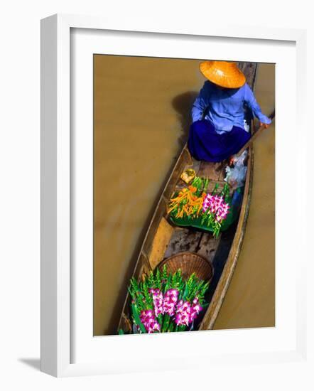 Floating Market, Damnern Saduak, Bangkok, Thailand-Bill Bachmann-Framed Photographic Print