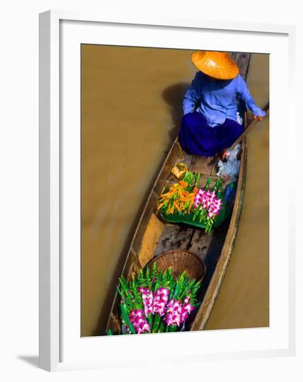 Floating Market, Damnern Saduak, Bangkok, Thailand-Bill Bachmann-Framed Photographic Print