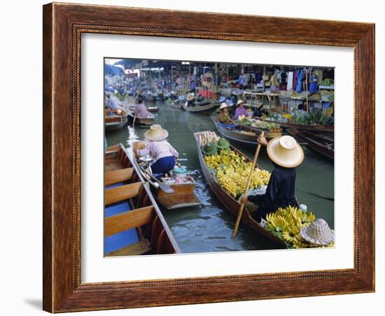 Floating Market, Damnoen Saduak, Near Bangkok, Thailand, Asia-Bruno Morandi-Framed Photographic Print