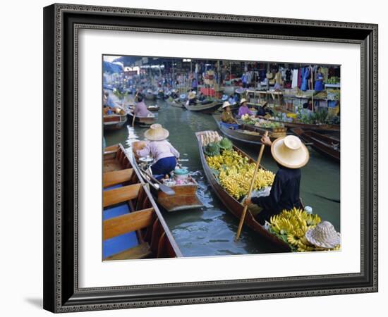 Floating Market, Damnoen Saduak, Near Bangkok, Thailand, Asia-Bruno Morandi-Framed Photographic Print