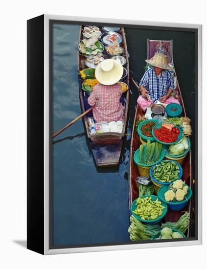 Floating Market, Damnoen Saduak, Ratchaburi Province, Thailand, Southeast Asia, Asia-null-Framed Premier Image Canvas