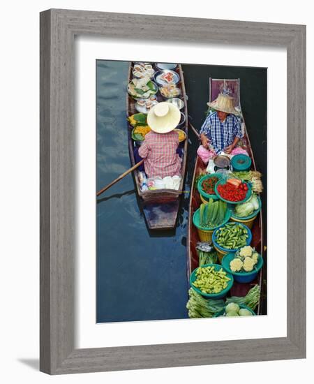 Floating Market, Damnoen Saduak, Ratchaburi Province, Thailand, Southeast Asia, Asia-null-Framed Photographic Print