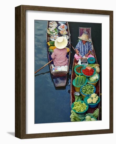 Floating Market, Damnoen Saduak, Ratchaburi Province, Thailand, Southeast Asia, Asia-null-Framed Photographic Print