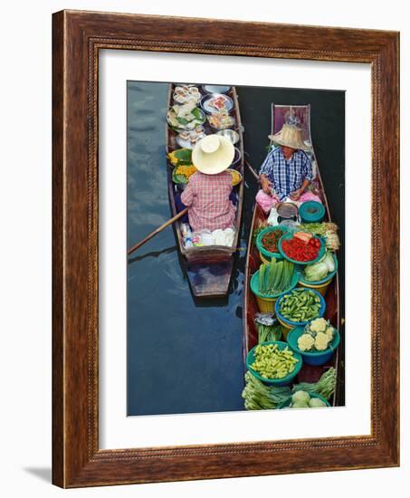 Floating Market, Damnoen Saduak, Ratchaburi Province, Thailand, Southeast Asia, Asia-null-Framed Photographic Print