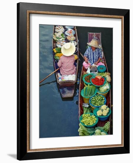 Floating Market, Damnoen Saduak, Ratchaburi Province, Thailand, Southeast Asia, Asia-null-Framed Photographic Print